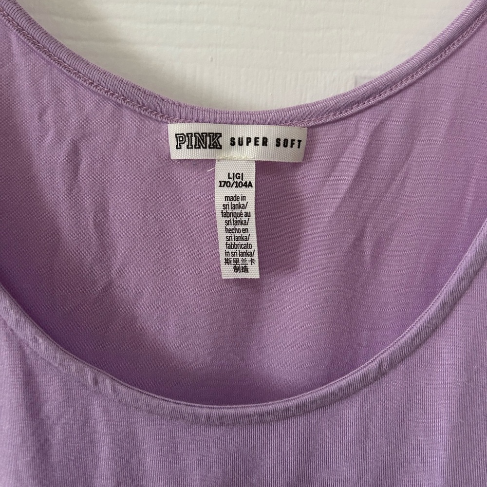 PINK Victoria's Secret Purple Tank Top with Fun Print - Picture 2 of 3